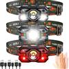 Heinast Lampada Frontale Ricaricabile con Sensore di Movimento, LED Super Luminoso con Luce Rossa, Impermeabile IPX4, 2000LM per Pesca e Campeggio all'Aperto