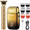 Kemei KM-TX10 T9 Regolabarba Elettrico Professionale con Lame a Lamina, Rasoio Elettrico per Uomo, Kit da Barbiere, Tosatrice