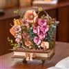 Robotime Blooming Book Puzzle 3D in Legno per Decorazione Casa, Composizione Fai-da-Te con 9 Fiori Simbolici, Regalo Unico di Natale per Adulti