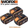 WORX Batteria al Litio Originale FOR WORX 20V 4.0/6.0/8.0Ah WA3553 WA3551 WA3553.1 WA3572 WX390, Ricaricabile