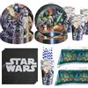 Hasbro Kit di Stoviglie Usa e Getta a Tema Star Wars per Feste di Compleanno per Bambini, Decorazioni, Sacchetti Regalo Yoda, Piatti, Bicchieri, Accessori per Baby Shower