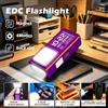 ctzsoop Mini torcia a LED ricaricabile USB, potente lanterna portatile da tasca, luce da lavoro con magnete per emergenze all'aperto