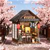 zuuton Kit casa delle bambole in legno fai da te miniatura 3D izakaya giapponese con luce LED calda mobili facile da assemblare kit artigianale regalo di compleanno perfetto per adulti decorazioni per la