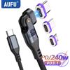 AUFU Cavo magnetico USB tipo C a USB C AUFU da 240 W, cavo di ricarica rapida 5A per Macbook, cavo magnetico tipo C per iPhone Samsung