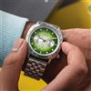 CILOA Orologio Cronografo da Corsa CILOA per Uomo, Quadrante Verde Sfumato, Ghiera Tachimetrica, Bracciale in Acciaio Inossidabile, Orologio da Polso Sportivo al Quarzo