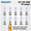 Philips 10 Lampade S2 12V 35/35W BA20d +30% Più Luminose, Luce Originale per Moto, Lampada Alogena Standard per Abbaglianti e Anabbaglianti 12728C1