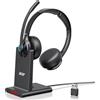 Acer Cuffie Wireless Acer HB02 con Microfono per Lavoro, Modalità Dual 2.4G Bluetooth 5.3, Dongle USB per PC, Cuffie per Call Center
