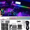 KALADA Kit Luci Ambientali a LED Sinfoniche 6/10/14/18 in 1 per Interni Auto, Striscia Acrilica RGB a Colori Completi con Effetto Neon Decorativo