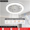 ludengchaoshi Ventilatore da Soffitto a Basso Profilo da 48cm con Illuminazione, Bassa Rumorosità, Luce Pendente Dimmerabile con Telecomando, Lampada a Sospensione per Soggiorno e Camera da Letto