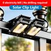 BALDR Mini Lampada Solare a Clip con Sensore di Movimento PIR, Luce Calda Soffusa, Facile Installazione per Portico, Patio, Corridoio, Giardino, Recinzione, Esterni