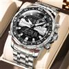 POEDAGAR Orologio Militare POEDAGAR per Uomo con Indicazione di Settimana e Data, LED Luminoso, Sportivo, Doppio Fuso Orario, Digitale Elettronico, al Quarzo, Regalo