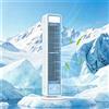 NONE Ventilatore a Torre Ricaricabile USB da 3600mAh, 3 Velocità, Silenzioso, Senza Pale, da Tavolo con Telecomando, Raffrescatore d'Aria Portatile per Casa e Ufficio