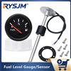 RYSJM Sensore di Livello Carburante Marino in Acciaio Inox 100-500mm per Imbarcazioni e Auto, Misuratore di Livello Carburante 0-190ohm con Retroilluminazione Rossa 9-32V