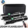 ZHIYU Torcia LED T6 Ricaricabile, Torcia Zoomabile 18650, con Clip per Cappello, Lampada Frontale e Clip per Penna, Luce da Lavoro Portatile per Campeggio all'Aperto