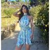 KONDALA Abito Mini Estivo Chic da Donna con Stampa e Scollo all'Americana KONDALA 2026 - Vestito Elegante Senza Schienale Slim per Vacanze e Feste in Spiaggia
