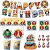 Bandai Set di decorazioni a tema pirata per feste di compleanno One Piece Anime, con striscione, tovaglia, topper per torte e cupcake, piatti e tazze, per bambini