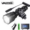 VASTFIRE Torcia Tattica LED con Luce Bianca/Verde/Rossa, Ricaricabile USB, 350LM, Portata 600-800 Metri, Luci da Caccia C8
