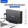 ORICO Box esterno per disco rigido da 3,5 pollici con custodia rimovibile per HDD SATA da 3,5 pollici con adattatore di alimentazione 12V 2A