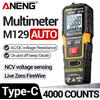 ANENG Multimetro Digitale Intelligente ANENG M129 con Selezione Automatica della Scala, Rilevamento Tensione NCV, Ricaricabile, Tester Elettrico Professionale Multifunzione