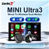 Carlinkit Adattatore CarlinKit Mini Ultra 3 Wireless per CarPlay e Android Auto, da cablato a wireless, dongle USB plug and play, connessione automatica rapida.