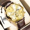 POEDAGAR Orologio di Lusso da Uomo Impermeabile Luminoso Cronografo in Pelle Moda Orologio da Polso Maschile di Alta Qualità Orologi al Quarzo da Uomo Reloj