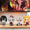Bandai 1/4 Pezzi Set di Figure Sedute Chibi di Demon Slayer - Rengoku Kyojuro, Iguro Obanai, Shinazugawa Sanemi, Douma, Bambole da Collezione Anime