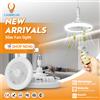 CHENBEN Ventilatore da soffitto estivo con luce LED E27, telecomando, sorgente luminosa per camera da letto, soggiorno, casa, lampada ventilatore silenziosa, lampadario da soffitto
