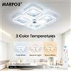 MARPOU Ventilatore da soffitto moderno con luce, telecomando, LED dimmerabile, lampada a ventola in cristallo imitazione, silenzioso, 3 velocità, timer, decorazione per la casa e la camera da letto