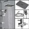 WJNMONE Set Colonna Doccia Nera e Argento con Miscelatore a Parete per Bagno, Rubinetto Vasca e Accessori Doccia