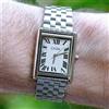 CILOA Orologio da uomo retrò quadrato con numeri romani, quadrante bianco, bracciale in acciaio inossidabile, orologio da polso al quarzo casual da lavoro