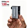 CYCLAMI Pompa d'aria portatile CYCLAMI A3 mini 120 PSI, gonfiatore elettrico compatto per pneumatici, tipo C, in lega di alluminio, gonfiaggio rapido per MTB e bici da strada