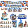 Bandai Kit Decorazioni per Festa di Compleanno One Piece Luffy, Striscione 'Buon Compleanno', Decorazione per Torta, Stoviglie, Bicchieri, Piatti, Scatola Regalo, Cappello per Festa