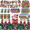 Potdemiel Decorazioni per Feste di Compleanno a Tema Cartoni Animati, Stoviglie Usa e Getta, Bicchieri e Piatti Masha e Orso, Regali per Feste di Compleanno per Bambini