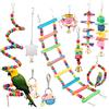 Keyohome Accessori per gabbia per uccelli, 10 pezzi colorati, piattaforma di supporto, scaletta in legno, giocattolo per pappagalli, pappagalli, pappagalli e bellissimi uccelli.
