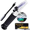 TEKCOPLUS Rifrattometro A Tripla Scala/Brix/Rifrattometro Di Densità ATC, 0-10% Brix E 0-100 Ppt Di Salinità Per Il Liquido Da Taglio CNC Per Acqua Salata Acquario Marino Industria Nautica Con Luce A LED