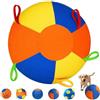Auriiktch Herding Ball for Dogs, Dog Herding Ball Large for Border Collies, Durable Inflatable Giant Dog Balls with Handles, Durable Inflatable Giant Dogs Balls for Outdoor Exercise (Floral XXS)