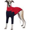 PUMYPOREITY Felpe per levrieri, maglione a collo alto in pile per cani, maglione lavorato a maglia grande, motivo: levriero grigio, tuta intera Lurcher (rosso, XL)