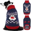 Hjumarayan Maglione Cane Natalizio - Caldo Maglioncino con Renna, foro per guinzaglio, maglioncini per Cocker Spaniel, Beagle, Border Collie snello, Italian Greyhound, Blu Navy XL