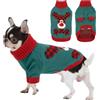 Hjumarayan Maglione Cane Natalizio - Caldo Maglioncino con Renna, foro per guinzaglio, maglioncini per Chihuahua, Yorkshire Terrier mini, Barboncino toy, Verde Scuro XS