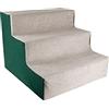 PETCUTE Scaletta per Cani e Gatti,Scala per Animali Scala per Gatti,antiscivolo,Rampe per Cani,3 Gradini Scale per Animali Domestici con Rivestimento in Peluche Lavabile,Fino a 20lb Verde