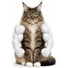 AFGQIANG Braccia muscolari per gatti, comoda spalla per cosplay felini, giocattolo leggero, accessorio per animali domestici (bianco)