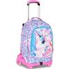 Seven SJ GANG STYLE JAM GANG Trolley Scuola Jack 8 ruote GLOW LED UNICORN GIRL 34L