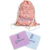 Generico Zainetto/Zaino, Sacca Personalizzabile Bambino e Bambina in 100% Cotone | Sacchetto Asilo Nido Scuola Materna | Personalizzato con Ricamo Nome e Disegno | Made in Italy (Designer, rosa/bianco/viola)