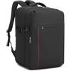 KONO Zaino da Viaggio 45x36x20 per easyJet, 32L Bagaglio a Mano, Nero