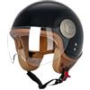 BOSERMEM Casco Jet Semi-Integrale Con Visiera （Negro L 57-58cm）