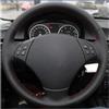 HSUF Coprimanubrio Auto Coprivolante Auto In Pelle Artificiale Fai Da Te Nero Cucito A Mano Per BMW 320d 325i 335i X1 E84 E90 E91 (Touring) Accessori Per Auto Coprivolante(Filo nero)