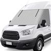 Tasofac Copertura per parabrezza per camper con doppia cerniera per Ford Transit MK8/MK9, copertura magnetica in alluminio, impermeabile, isolamento termico, antivento, per tutte le stagioni, con borsa per il