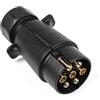 AOHEWEI Spina per rimorchio a 7 Pin Impermeabile, 12V Plastica Spina per rimorchio a 7 Pin Adattatore connettore di Cablaggio Tipo N per Camion Camper Auto Barca Roulotte Traino