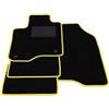 Somer Car Kit Tappetini Auto compatibili con Fiat Panda 2012-2025 | Set Tappeti in Moquette, Tappeto auto su misura, bordo giallo