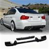 Generic Diffusore paraurti posteriore per BMW Serie 3 E90 E91 M-Sport 2005 - 2008 M-Performance Style ABS nero lucido paraurti posteriore spoiler kit corpo
